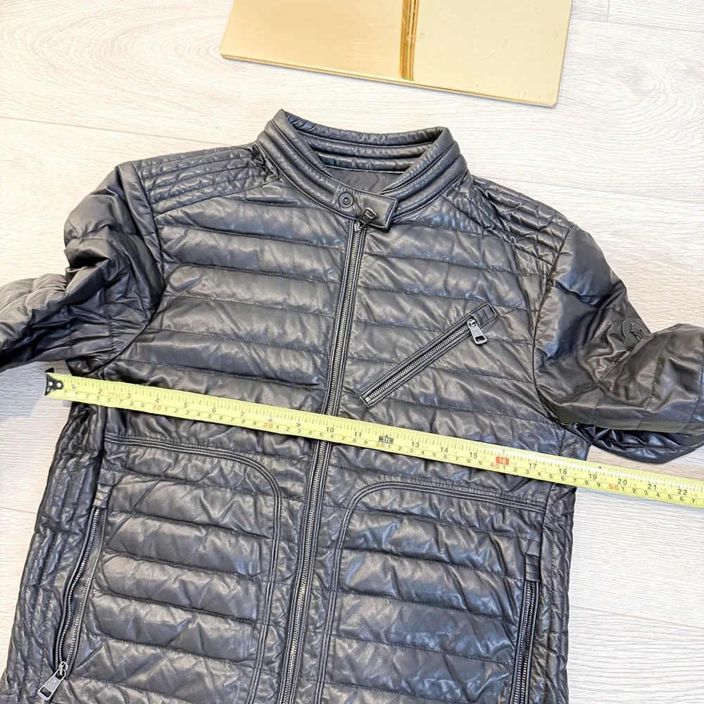 Moncler full leather Quilted Jacket Size 1 (Fits more like Size Small) JU0011 - Picture 9 of 15